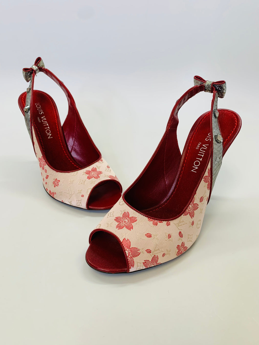 LOUIS VUITTON ハイヒール Louis Vuitton Murakami Cherry Blossom Slingbacks Size 39 1/2