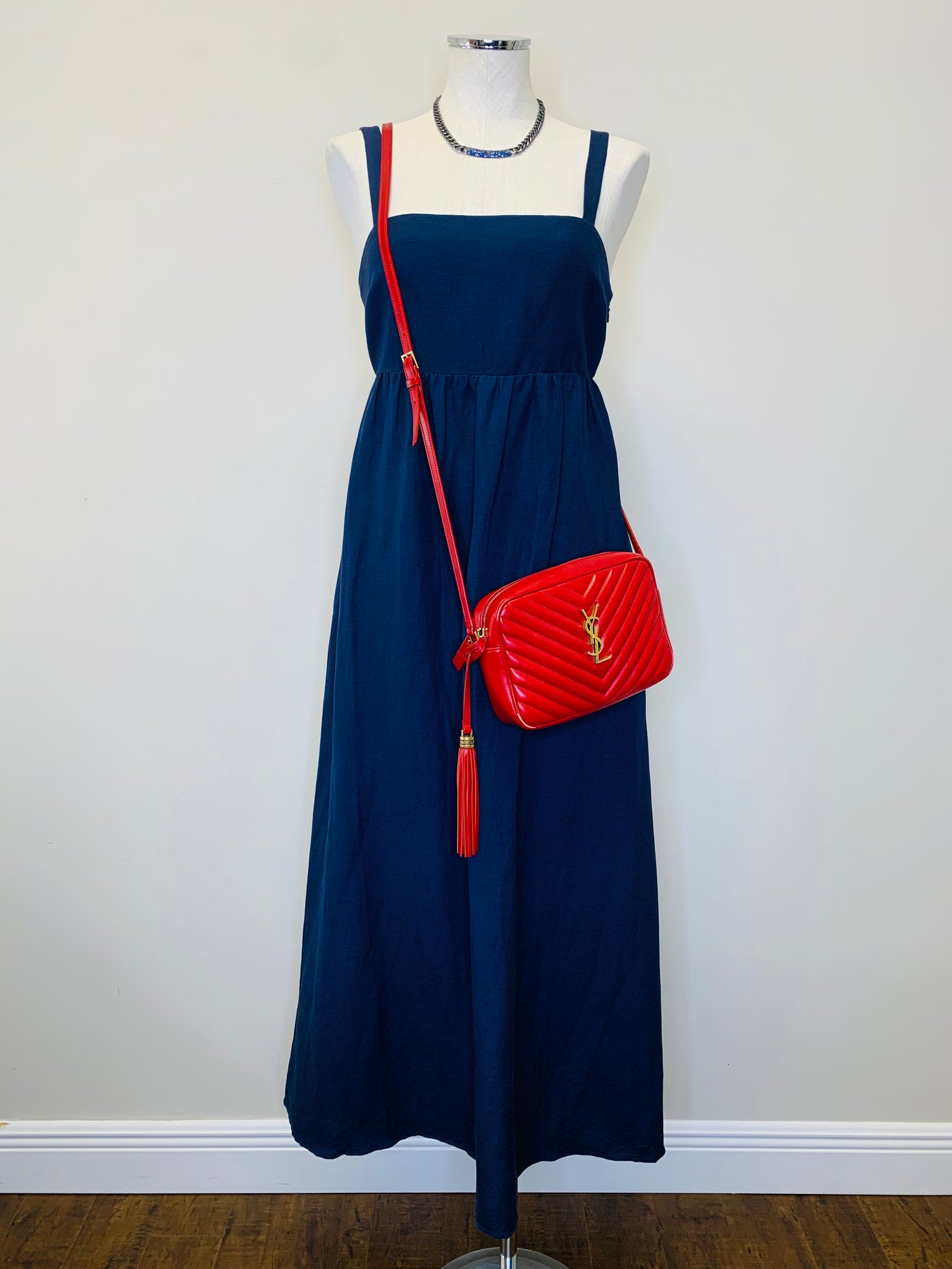navy blue dress size 8 Dress for Women Plus Size Extra Women's Summer Solid Color Short Sleeve Cotton Linen Dress Navy 8(L)