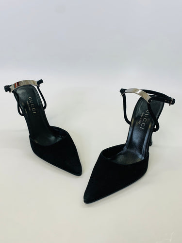 Gucci Black Suede Pumps Size 7 1/2