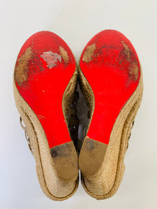 Christian Louboutin Tramontagne Platform Espadrille Wedge Size 39