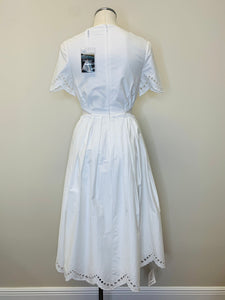 Self Portrait White Broderie Scallop Dress Sizes 4 and 8