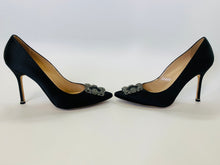 Load image into Gallery viewer, Manolo Blahnik Black Hangisi 105mm Pump Size 39 1/2