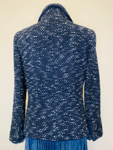 Load image into Gallery viewer, CHANEL Navy Blue and Black Tweed Jacket Size 42