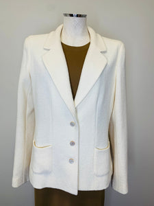 CHANEL Ivory Tweed Jacket Size 42