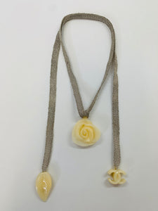 CHANEL Camellia and CC Tie Necklace