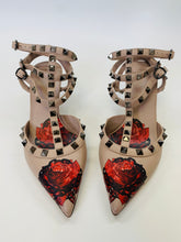 Load image into Gallery viewer, Valentino Garavani Poudre Rockstud Caged Pumps Size 38 1/2