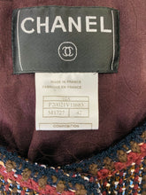 Load image into Gallery viewer, CHANEL Merlot and Black Tweed Jacket Size 42