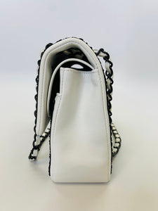 CHANEL White Leather Garden of Versailles Classic Double Flap Bag