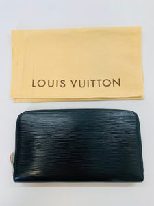 Louis Vuitton Black Epi Leather Zippy Wallet