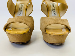 Jimmy Choo Beige Fiery Platform Sandal Size 36