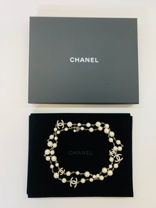 CHANEL Classic Long Man Made Pearl CC Necklace