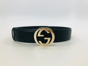 Gucci Black Interlocking G Belt Size 90/36