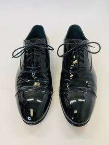 CHANEL Black Lace Up Shoes Size 40