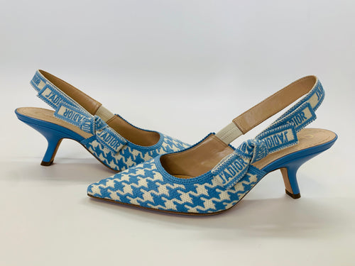 Christian Dior J’Adior Blue and ivory Slingbacks Size 37