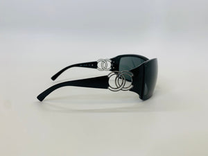 CHANEL Black and Silver CC Sunglasses