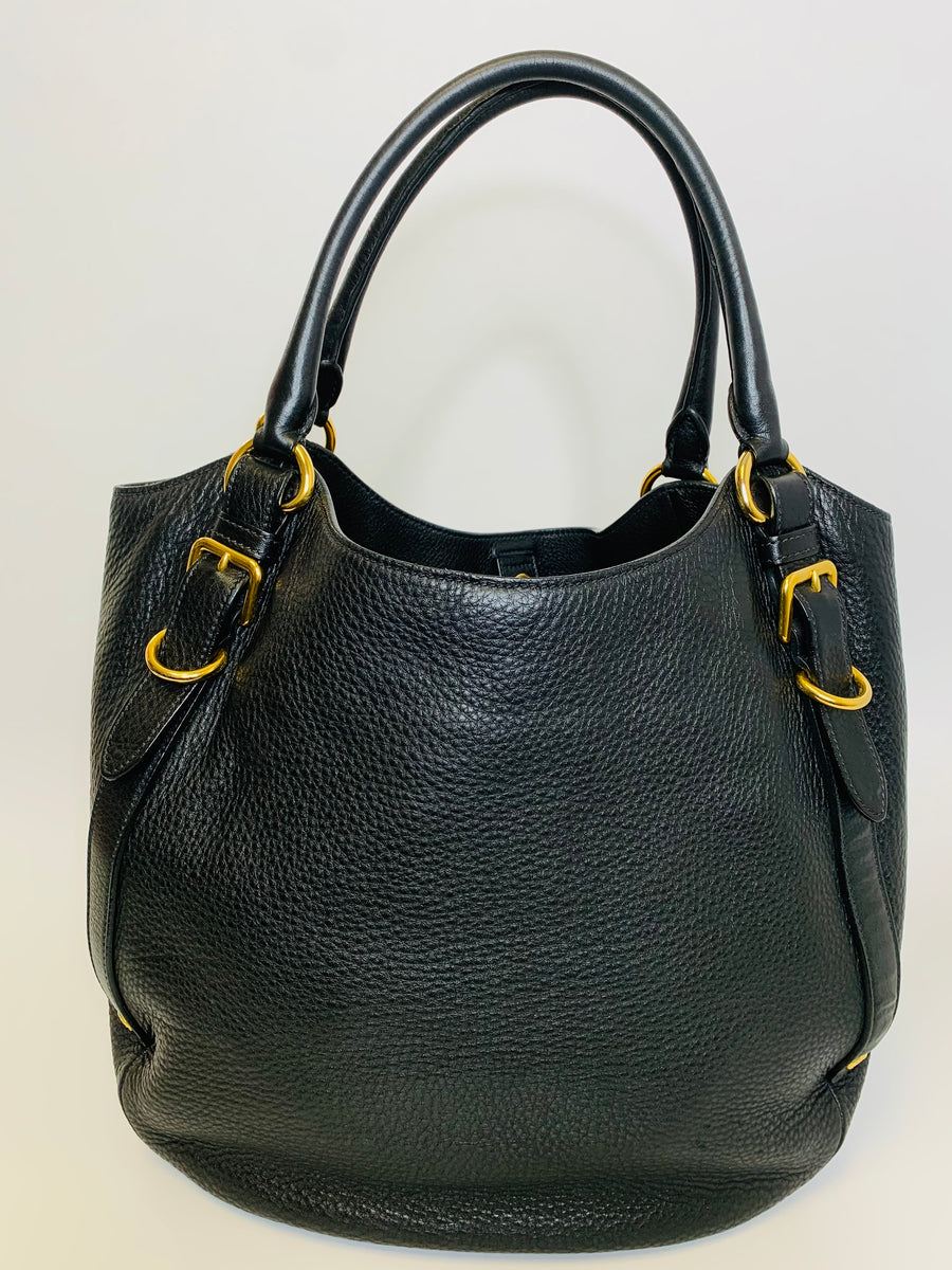 Prada Black Vitello Daino Tote Bag – JDEX Styles