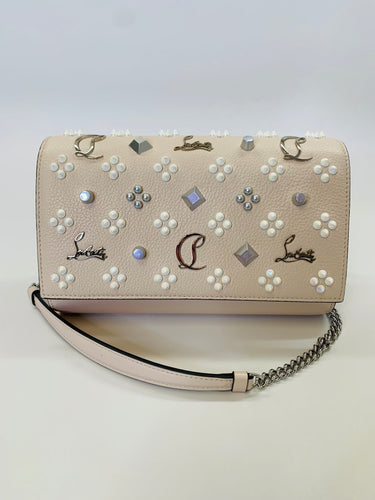Christian Louboutin Leche Paloma Studded Clutch with Strap