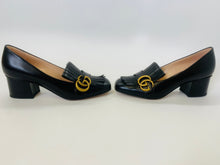 Load image into Gallery viewer, Gucci Black Marmont Kiltie Pump Size 36 1/2