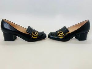 Gucci Black Marmont Kiltie Pump Size 36 1/2