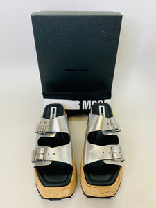 McQ by Alexander McQueen Silver Debbie Platform Sandal Size 40
