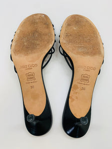 Jimmy Choo Black Slide Sandals Size 38