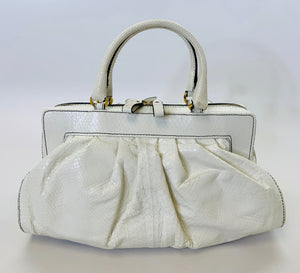 Valentino Garavani White Lacca Fleur Bag