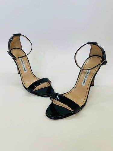 Manolo Blahnik Black Chaos Sandals Size 39 1/2