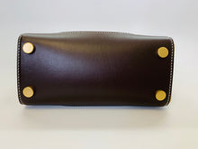 Load image into Gallery viewer, Balmain Bbuzz 22 Brown Calfskin and Raffia Top Handle Bag with Strap