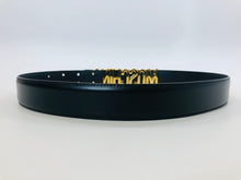 Load image into Gallery viewer, Moschino Black Logo Belt Size 40 - Small