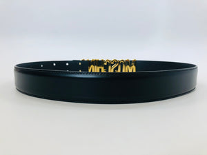 Moschino Black Logo Belt Size 40 - Small