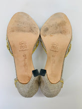 Load image into Gallery viewer, Manolo Blahnik Silver and Gold Sandals Size 37