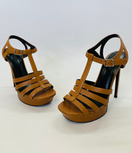 Load image into Gallery viewer, Saint Laurent Caramel T Strap Sandals Size 39 1/2