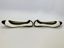 Load image into Gallery viewer, CHANEL Ivory and Black Ballerina Flats Size 41