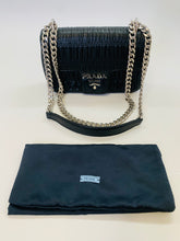 Load image into Gallery viewer, Prada Black Small Cross Body Chain Flap Bag