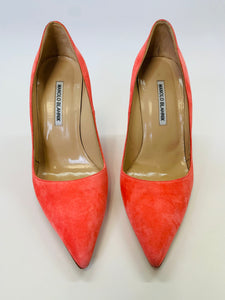 Manolo Blahnik BB 105 Coral Pumps Size 39 1/2