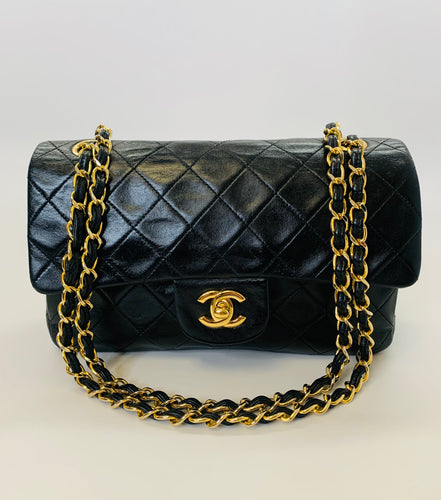 CHANEL Vintage Black Small Classic Double Flap Bag