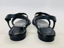 Load image into Gallery viewer, CHANEL Black CC Flat Thong Sandals Size 36