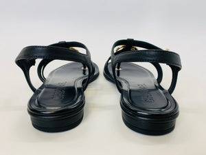 CHANEL Black CC Flat Thong Sandals Size 36