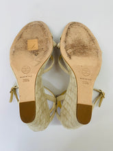 Load image into Gallery viewer, CHANEL Beige Quilted Suede Wedge Sandals Size 39 1/2