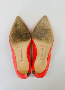 Manolo Blahnik BB 105 Coral Pumps Size 39 1/2