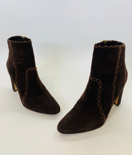 Manolo Blahnik Brown Booties Size 40