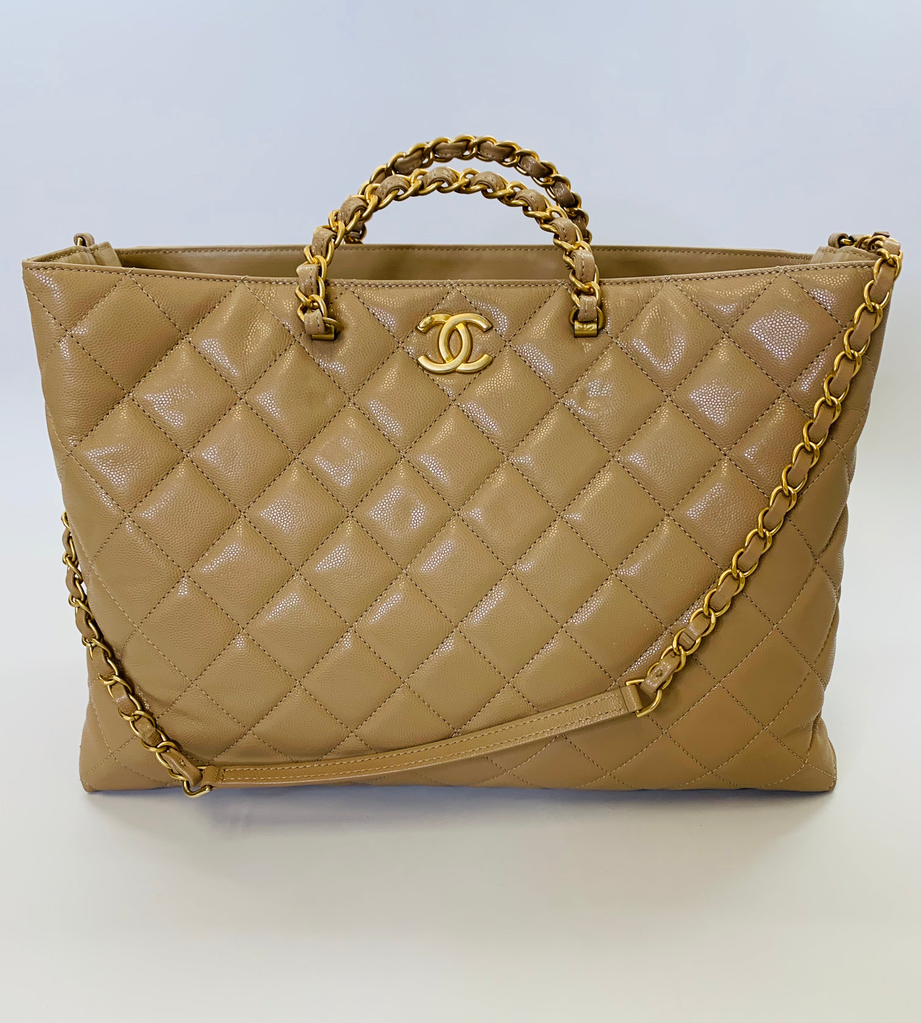 CHANEL 2024 Dark Beige Large Shopping Tote Bag – JDEX Styles