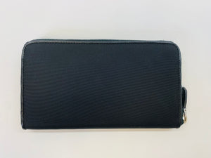 Prada Black Tessuto Nylon Large Zip Around Wallet