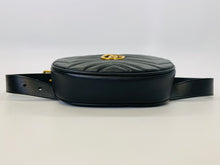 Load image into Gallery viewer, Gucci Black GG Marmont Belt Bag Size 75/30