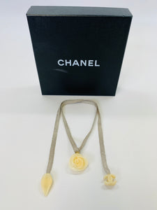 CHANEL Camellia and CC Tie Necklace