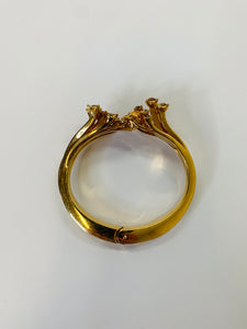 Alexander McQueen Gold Crystal and Skull Bracelet