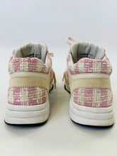 Load image into Gallery viewer, CHANEL Pink and Ivory Tweed CC Sneakers Size 37 1/2