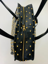 Load image into Gallery viewer, Alexander McQueen Black Skull Padlock Zip Around Studded Satchel