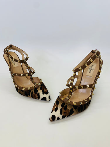 Valentino Garavani Printed Caged Rockstud Pumps Size 39 1/2