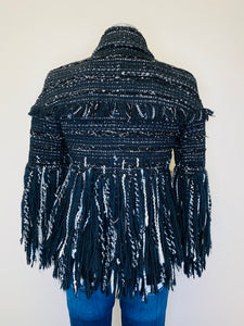 CHANEL Fall 2010 RTW Fringe and Tweed Jacket Size 38